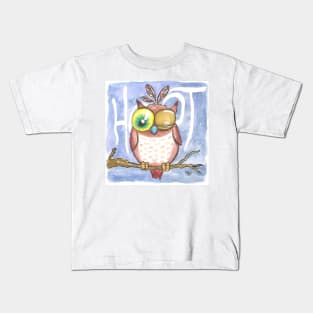 Hoot Cartoon Owl Kids T-Shirt